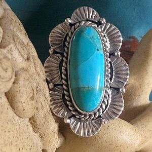 .925 Sterling Silver and Genuine Sleeping Beauty Turquoise